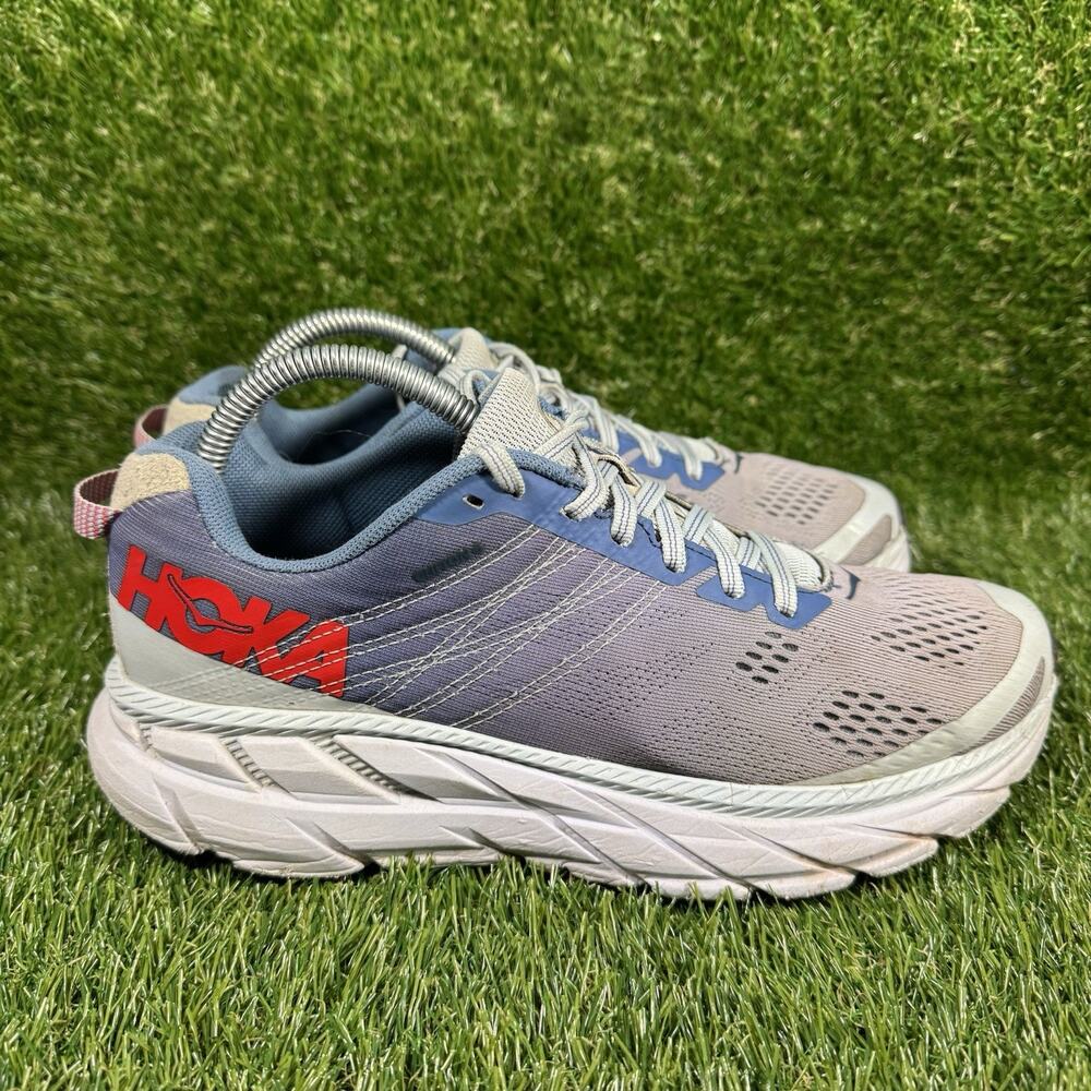 Hoka One One Clifton 6 Womens Size 9 Sneakers Shoes Blue Red Running Trainers